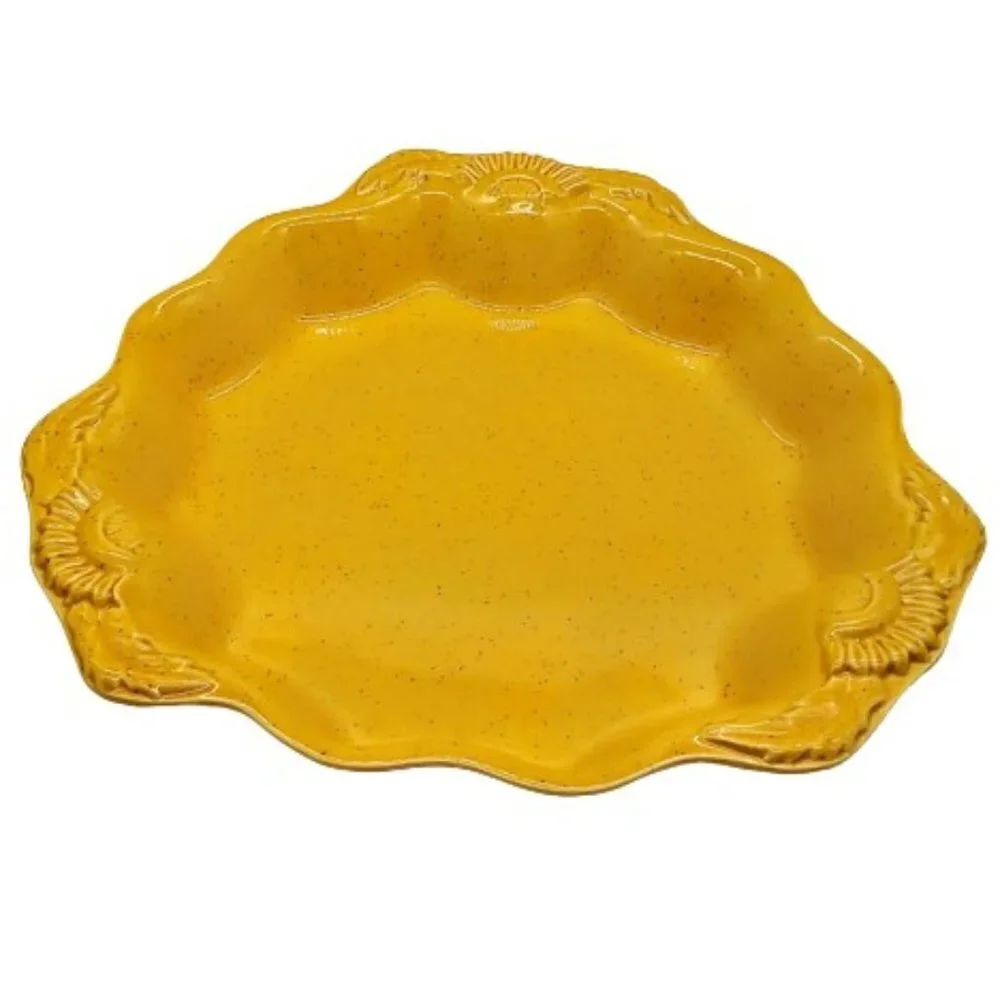 Appolia Golden Yellow Ceramic Scalloped 12-Inch Dish